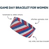 image:imageINK  ALLOY Game Day Striped Cuff Bracelets for Women Beaded Stretch Bracelet for Football Gameday Outfits Handmade Jewelry for College Students Teachers Football Moms 1Inch WRed  White  Blue