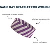 image:imageINK  ALLOY Game Day Striped Cuff Bracelets for Women Beaded Stretch Bracelet for Football Gameday Outfits Handmade Jewelry for College Students Teachers Football Moms 1Inch WPurple  White