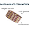 image:imageINK  ALLOY Game Day Striped Cuff Bracelets for Women Beaded Stretch Bracelet for Football Gameday Outfits Handmade Jewelry for College Students Teachers Football Moms 1Inch WPurple  Yellow