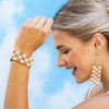 image:imageINK  ALLOY Game Day Striped Cuff Bracelets for Women Beaded Stretch Bracelet for Football Gameday Outfits Handmade Jewelry for College Students Teachers Football Moms 1Inch WOrange  White Checkered