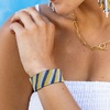 image:imageINK  ALLOY Game Day Striped Cuff Bracelets for Women Beaded Stretch Bracelet for Football Gameday Outfits Handmade Jewelry for College Students Teachers Football Moms 1Inch WYellow  Navy