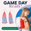 image:imageINK  ALLOY Game Day Tassel Seed Bead Earrings  Handcrafted Statement Earrings ready for Gameday  Lightweight amp BoldBlue  Crimson