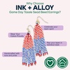 image:imageINK  ALLOY Game Day Tassel Seed Bead Earrings  Handcrafted Statement Earrings ready for Gameday  Lightweight amp BoldBlue  Crimson