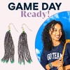 image:imageINK  ALLOY Game Day Tassel Seed Bead Earrings  Handcrafted Statement Earrings ready for Gameday  Lightweight amp BoldBlue  Gold  Green