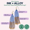 image:imageINK  ALLOY Game Day Tassel Seed Bead Earrings  Handcrafted Statement Earrings ready for Gameday  Lightweight amp BoldBlue  Orange