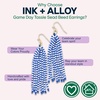 image:imageINK  ALLOY Game Day Tassel Seed Bead Earrings  Handcrafted Statement Earrings ready for Gameday  Lightweight amp BoldBlue  White