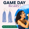 image:imageINK  ALLOY Game Day Tassel Seed Bead Earrings  Handcrafted Statement Earrings ready for Gameday  Lightweight amp BoldBlue  White