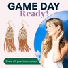 image:imageINK  ALLOY Game Day Tassel Seed Bead Earrings  Handcrafted Statement Earrings ready for Gameday  Lightweight amp BoldBurnt Orange
