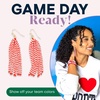 image:imageINK  ALLOY Game Day Tassel Seed Bead Earrings  Handcrafted Statement Earrings ready for Gameday  Lightweight amp BoldCrimson  Cream