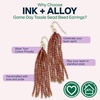 image:imageINK  ALLOY Game Day Tassel Seed Bead Earrings  Handcrafted Statement Earrings ready for Gameday  Lightweight amp BoldGarnet  Gold