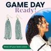 image:imageINK  ALLOY Game Day Tassel Seed Bead Earrings  Handcrafted Statement Earrings ready for Gameday  Lightweight amp BoldGreen  White