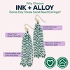 image:imageINK  ALLOY Game Day Tassel Seed Bead Earrings  Handcrafted Statement Earrings ready for Gameday  Lightweight amp BoldGreen  White
