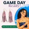 image:imageINK  ALLOY Game Day Tassel Seed Bead Earrings  Handcrafted Statement Earrings ready for Gameday  Lightweight amp BoldMaroon  White