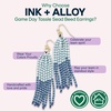 image:imageINK  ALLOY Game Day Tassel Seed Bead Earrings  Handcrafted Statement Earrings ready for Gameday  Lightweight amp BoldNavy  Blue  White