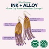 image:imageINK  ALLOY Game Day Tassel Seed Bead Earrings  Handcrafted Statement Earrings ready for Gameday  Lightweight amp BoldPurple  Yellow