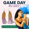 image:imageINK  ALLOY Game Day Tassel Seed Bead Earrings  Handcrafted Statement Earrings ready for Gameday  Lightweight amp BoldPurple  Yellow
