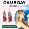 image:imageINK  ALLOY Game Day Tassel Seed Bead Earrings  Handcrafted Statement Earrings ready for Gameday  Lightweight amp BoldRed  Black