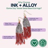 image:imageINK  ALLOY Game Day Tassel Seed Bead Earrings  Handcrafted Statement Earrings ready for Gameday  Lightweight amp BoldRed  Black
