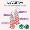 image:imageINK  ALLOY Game Day Tassel Seed Bead Earrings  Handcrafted Statement Earrings ready for Gameday  Lightweight amp BoldScarlet  Gray
