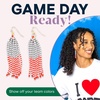 image:imageINK  ALLOY Game Day Tassel Seed Bead Earrings  Handcrafted Statement Earrings ready for Gameday  Lightweight amp BoldScarlet  Gray