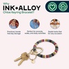 image:imageINK  ALLOY Key Ring Bracelet for Women Chloe Beaded Keychain Wristlet Handmade Jewelry for the Modern BohemianDark Rainbow Multi Stripe