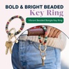 image:imageINK  ALLOY Key Ring Bracelet for Women Chloe Beaded Keychain Wristlet Handmade Jewelry for the Modern BohemianDark Rainbow Multi Stripe
