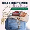 image:imageINK  ALLOY Key Ring Bracelet for Women Chloe Beaded Keychain Wristlet Handmade Jewelry for the Modern BohemianIvory Gold Stripes