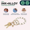 image:imageINK  ALLOY Key Ring Bracelet for Women Chloe Beaded Keychain Wristlet Handmade Jewelry for the Modern BohemianIvory Gold Stripes