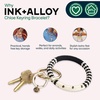 image:imageINK  ALLOY Key Ring Bracelet for Women Chloe Beaded Keychain Wristlet Handmade Jewelry for the Modern BohemianIvoryBlack Stripes