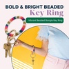 image:imageINK  ALLOY Key Ring Bracelet for Women Chloe Beaded Keychain Wristlet Handmade Jewelry for the Modern BohemianPink Citron Peacock Stripes