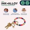 image:imageINK  ALLOY Key Ring Bracelet for Women Chloe Beaded Keychain Wristlet Handmade Jewelry for the Modern BohemianPink Citron Peacock Stripes