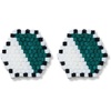 image:imageINK  ALLOY Small Beaded Boho Earrings for Women Casey Hexagon Seed Bead Stud Earrings Hypoallergenic Handmade Jewelry for the Modern Bohemian 64Inch LEmerald Green