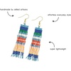 image:imageINKALLOY Beaded Earrings for Women Dangling Billie Luxe Sead Bead Fringe Boho Earrings Hypoallergenic Handmade Jewelry for the Modern Bohemian 33Inch LengthBlue  Red