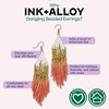 image:imageINKALLOY Beaded Earrings for Women Dangling Claire Luxe Seed Bead Fringe Statement Boho Earrings Hypoallergenic Handmade Jewelry for the Modern Bohemian 425InchCoral Orange