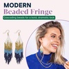 image:imageINKALLOY Beaded Earrings for Women Dangling Claire Luxe Seed Bead Fringe Statement Boho Earrings Hypoallergenic Handmade Jewelry for the Modern Bohemian 425InchBlue