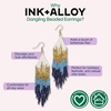 image:imageINKALLOY Beaded Earrings for Women Dangling Claire Luxe Seed Bead Fringe Statement Boho Earrings Hypoallergenic Handmade Jewelry for the Modern Bohemian 425InchBlue
