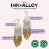 image:imageINKALLOY Beaded Earrings for Women Dangling Claire Luxe Seed Bead Fringe Statement Boho Earrings Hypoallergenic Handmade Jewelry for the Modern Bohemian 425InchSt Mortiz