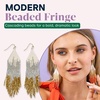 image:imageINKALLOY Beaded Earrings for Women Dangling Claire Luxe Seed Bead Fringe Statement Boho Earrings Hypoallergenic Handmade Jewelry for the Modern Bohemian 425InchSt Mortiz