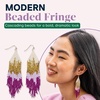 image:imageINKALLOY Beaded Earrings for Women Dangling Claire Luxe Seed Bead Fringe Statement Boho Earrings Hypoallergenic Handmade Jewelry for the Modern Bohemian 425InchMagenta
