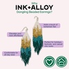 image:imageINKALLOY Beaded Earrings for Women Dangling Claire Luxe Seed Bead Fringe Statement Boho Earrings Hypoallergenic Handmade Jewelry for the Modern Bohemian 425InchEmerald Green