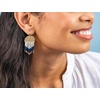 image:imageINKALLOY Beaded Earrings for Women Dangling Claudia Luxe Seed Bead Short Fringe Boho Earrings Hypoallergenic Handmade Jewelry for the Modern Bohemian 2Inch LNavy