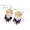 image:imageINKALLOY Beaded Earrings for Women Dangling Claudia Luxe Seed Bead Short Fringe Boho Earrings Hypoallergenic Handmade Jewelry for the Modern Bohemian 2Inch LNavy