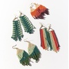 image:imageINKALLOY Beaded Earrings for Women Dangling Emilie Seed Bead Long Fringe Statement Boho Earrings Hypoallergenic Handmade Jewelry for the Modern Bohemian 45InchPink Port Mint Teal Stripe