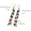 image:imageINKALLOY Beaded Earrings for Women Dangling June Mini Seed Bead Fringe Boho Earrings Hypoallergenic Handmade Jewelry for the Modern Bohemian 325Inch LengthRainbow Checks