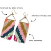 image:imageINKALLOY Beaded Earrings for Women Dangling Whitney Medium Fringe Statement Boho Earrings Hypoallergenic Handmade Jewelry for the Modern Bohemian 325Inch LengthRainbow Diagonal Stripes