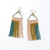 image:imageINKALLOY Beaded Earrings for Women Dangling Whitney Medium Fringe Statement Boho Earrings Hypoallergenic Handmade Jewelry for the Modern Bohemian 325Inch LengthBlush Pink Rectangles