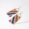 image:imageINKALLOY Beaded Earrings for Women Dangling Whitney Medium Fringe Statement Boho Earrings Hypoallergenic Handmade Jewelry for the Modern Bohemian 325Inch LengthRainbow Diagonal Stripes