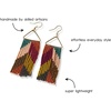 image:imageINKALLOY Beaded Earrings for Women Dangling Whitney Medium Fringe Statement Boho Earrings Hypoallergenic Handmade Jewelry for the Modern Bohemian 325Inch LengthMuted Chevron