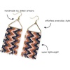 image:imageINKALLOY Beaded Earrings for Women Dangling Whitney Medium Fringe Statement Boho Earrings Hypoallergenic Handmade Jewelry for the Modern Bohemian 325Inch LengthAmsterdam Orange  Navy