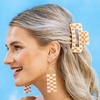image:imageINKALLOY Beaded Hair Claw Clips Game Day Claw Clips in Team Colors Handmade Hair Clips for College Students Sports Fans Teachers Alumni Football Moms 35Inches Light Blue CheckeredOrange  White Checkered